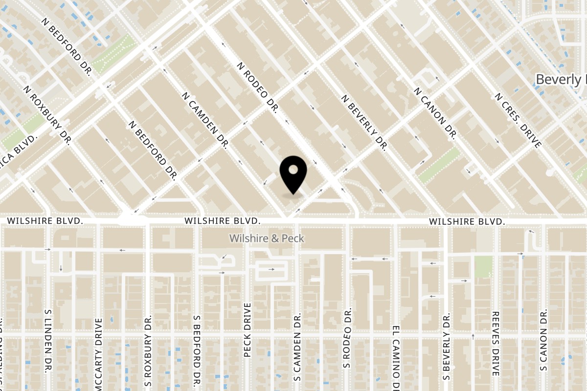 Map showing the location of Splurge Beverly Hills on 9595 Wilshire Blvd #150 in Beverly Hills